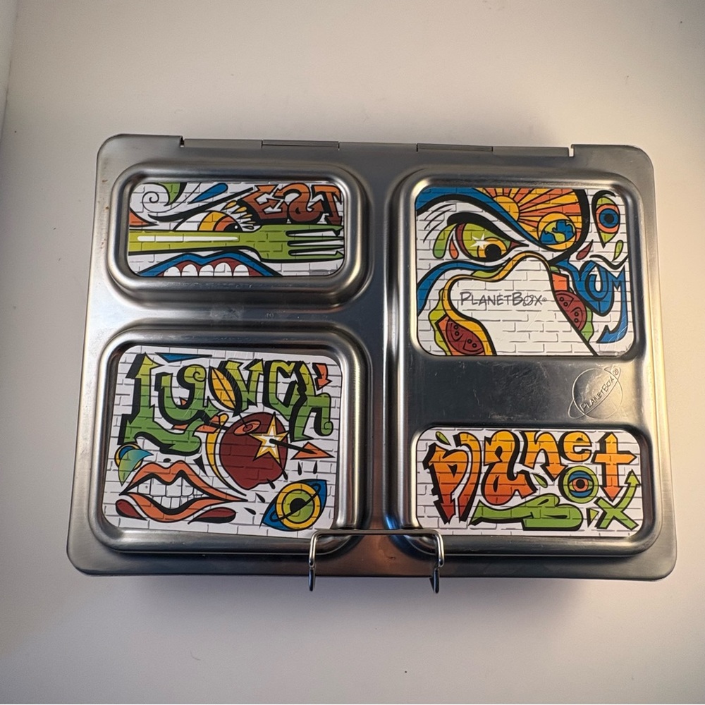 PlanetBox Stainless Steel Lunchbox 3 Compartment Graffiti Eco Friendly Bento Box